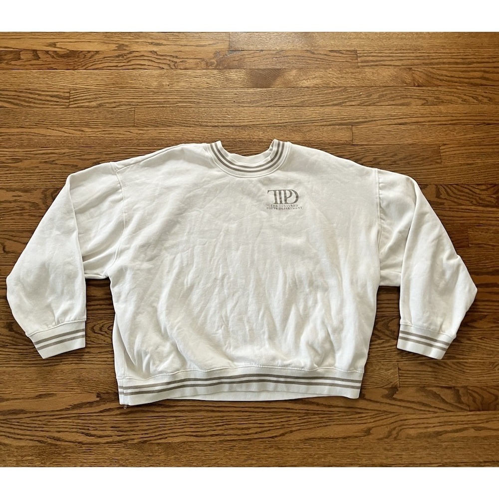 Taylor Swift The Tortured Poets Department Crewneck Sweater Sz 3XL XXXL White